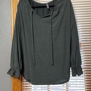 Honeyme Greenish Textured Blouse